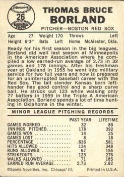 Tom Borland  baseball card collectible - Main Image 2