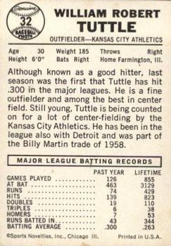 Bill Tuttle  baseball card collectible - Main Image 2