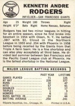 Andre Rodgers  baseball card collectible - Main Image 2