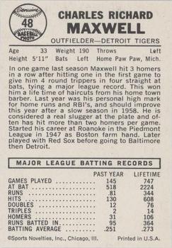 Charlie Maxwell  baseball card collectible - Main Image 2