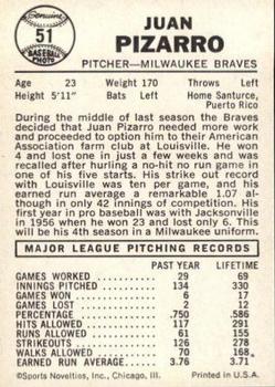 Juan Pizarro  baseball card collectible - Main Image 2