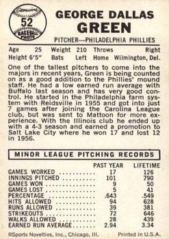 Dallas Green  baseball card collectible - Main Image 2