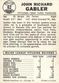 John Gabler  baseball card collectible - Main Image 2