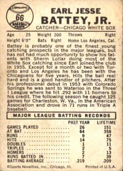 Earl Battey  baseball card collectible - Main Image 2