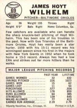 Hoyt Wilhelm  baseball card collectible - Main Image 2