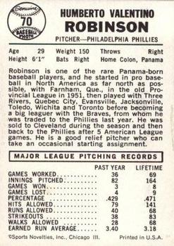 Humberto Robinson  baseball card collectible - Main Image 2