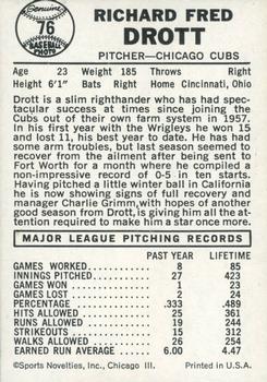 Dick Drott  baseball card collectible - Main Image 2