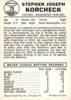 Steve Korcheck  baseball card collectible - Main Image 2