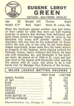 Gene Green  baseball card collectible - Main Image 2