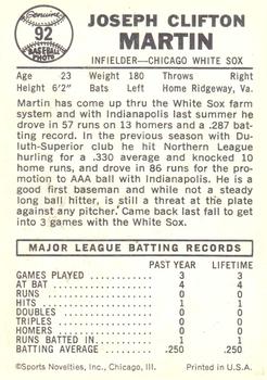 Joe Martin  baseball card collectible - Main Image 2