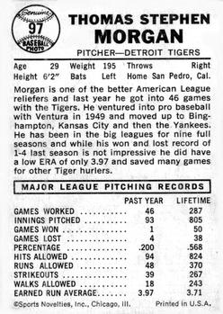 Tom Morgan  baseball card collectible - Main Image 2