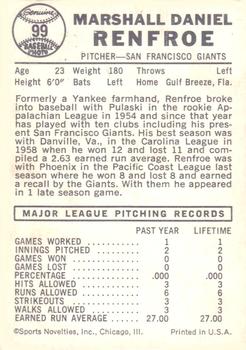 Marshall Renfroe  baseball card collectible - Main Image 2