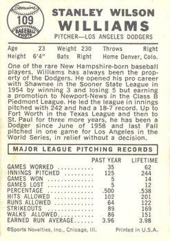 Stan Williams  baseball card collectible - Main Image 2