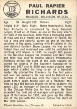 Paul Richards  baseball card collectible - Main Image 2