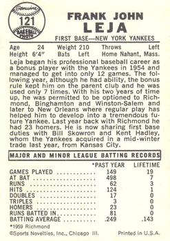 Frank Leja  baseball card collectible - Main Image 2