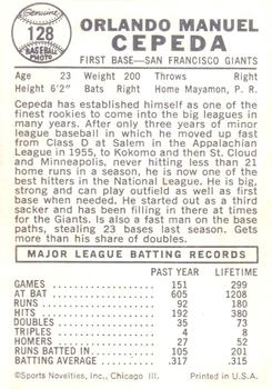 Orlando Cepeda  baseball card collectible - Main Image 2