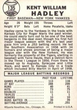 Kent Hadley  baseball card collectible - Main Image 2