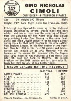 Gino Cimoli  baseball card collectible - Main Image 2