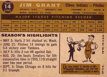 Jim Grant  baseball card collectible - Main Image 2
