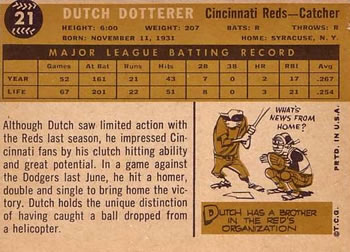 Dutch Dotterer  baseball card collectible - Main Image 2