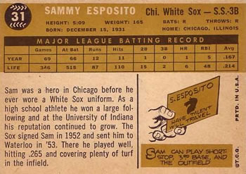 Sammy Esposito  baseball card collectible - Main Image 2