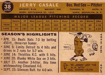 Jerry Casale  baseball card collectible - Main Image 2