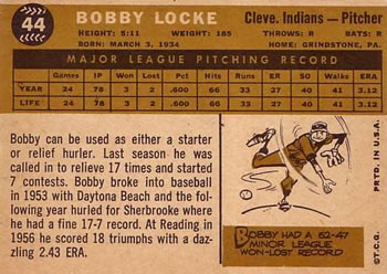 Bobby Locke  baseball card collectible - Main Image 2