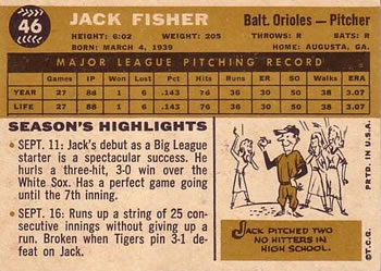Jack Fisher  baseball card collectible - Main Image 2