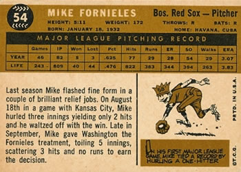 Mike Fornieles  baseball card collectible - Main Image 2
