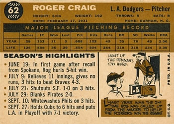 Roger Craig  baseball card collectible - Main Image 2