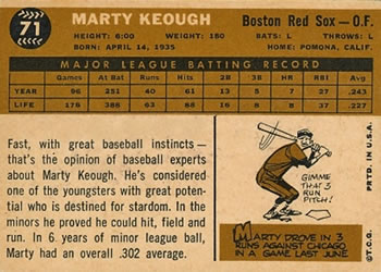 Marty Keough  baseball card collectible - Main Image 2