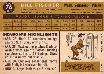 Bill Fischer  baseball card collectible - Main Image 2
