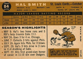 Hal Smith  baseball card collectible - Main Image 2