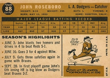 John Roseboro  baseball card collectible - Main Image 2