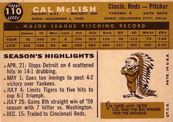 Cal McLish  baseball card collectible - Main Image 2