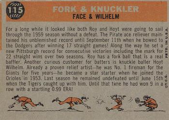 Fork & Knuckler (Roy Face / Hoyt Wilhelm)  baseball card collectible - Main Image 2