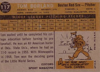 Tom Borland  baseball card collectible - Main Image 2