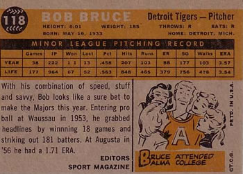 Bob Bruce  baseball card collectible - Main Image 2