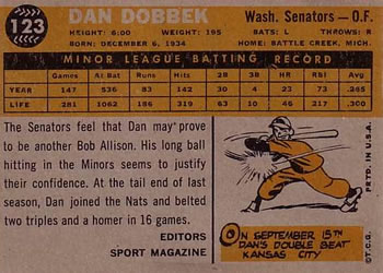 Dan Dobbek  baseball card collectible - Main Image 2