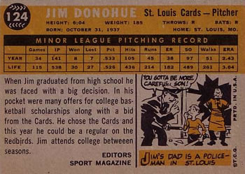 Jim Donohue  baseball card collectible - Main Image 2
