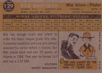Bob Hartman  baseball card collectible - Main Image 2