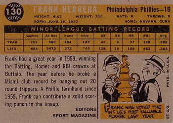 Frank Herrera  baseball card collectible - Main Image 2