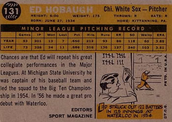 Ed Hobaugh  baseball card collectible - Main Image 2