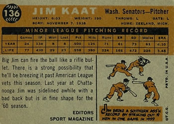 Jim Kaat  baseball card collectible - Main Image 2