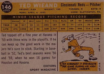 Ted Wieand  baseball card collectible - Main Image 2