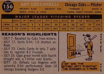 Art Ceccarelli  baseball card collectible - Main Image 2