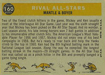 Rival All Stars (Mickey Mantle / Ken Boyer)  baseball card collectible - Main Image 2