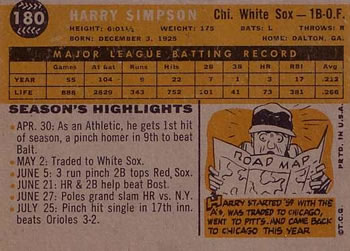 Harry Simpson  baseball card collectible - Main Image 2