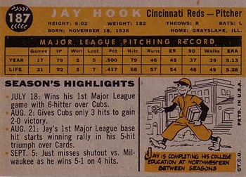 Jay Hook  baseball card collectible - Main Image 2