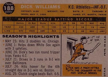 Dick Williams  baseball card collectible - Main Image 2